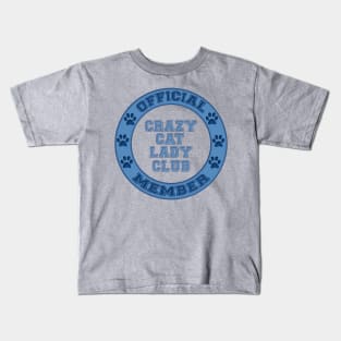 Official Member Crazy Cat Lady Club Logo Kids T-Shirt